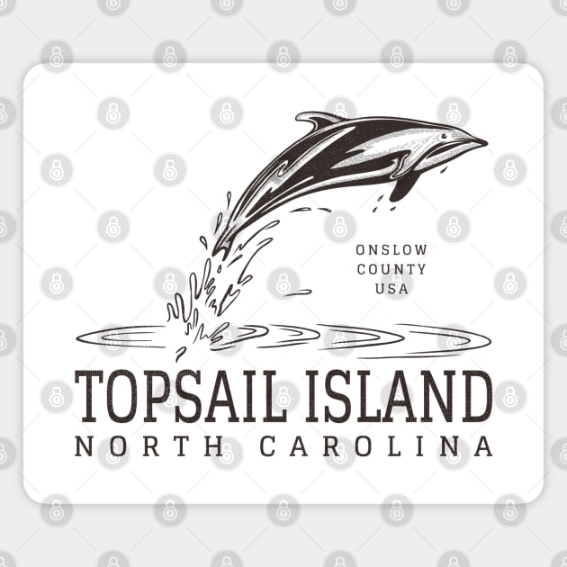 Topsail Island, NC Summertime Vacationing Dolphin Magnet by Contentarama